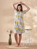 Gloss Malai Abstract Color Stroke Nighty for Women All Over Print