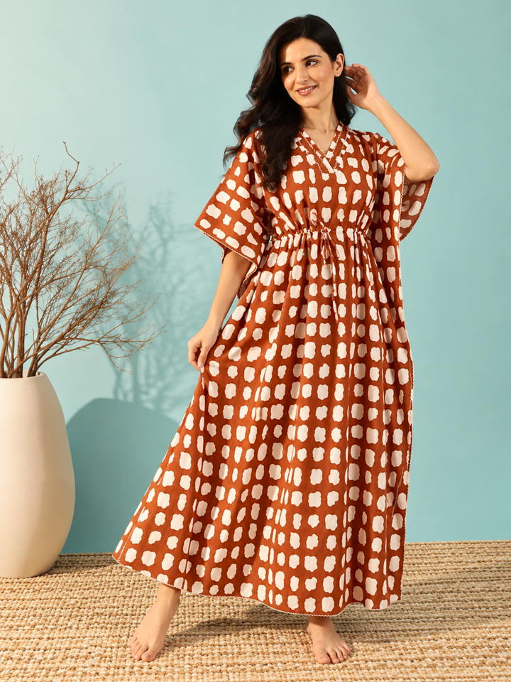 Breezy terracotta pure cotton nighty for women online