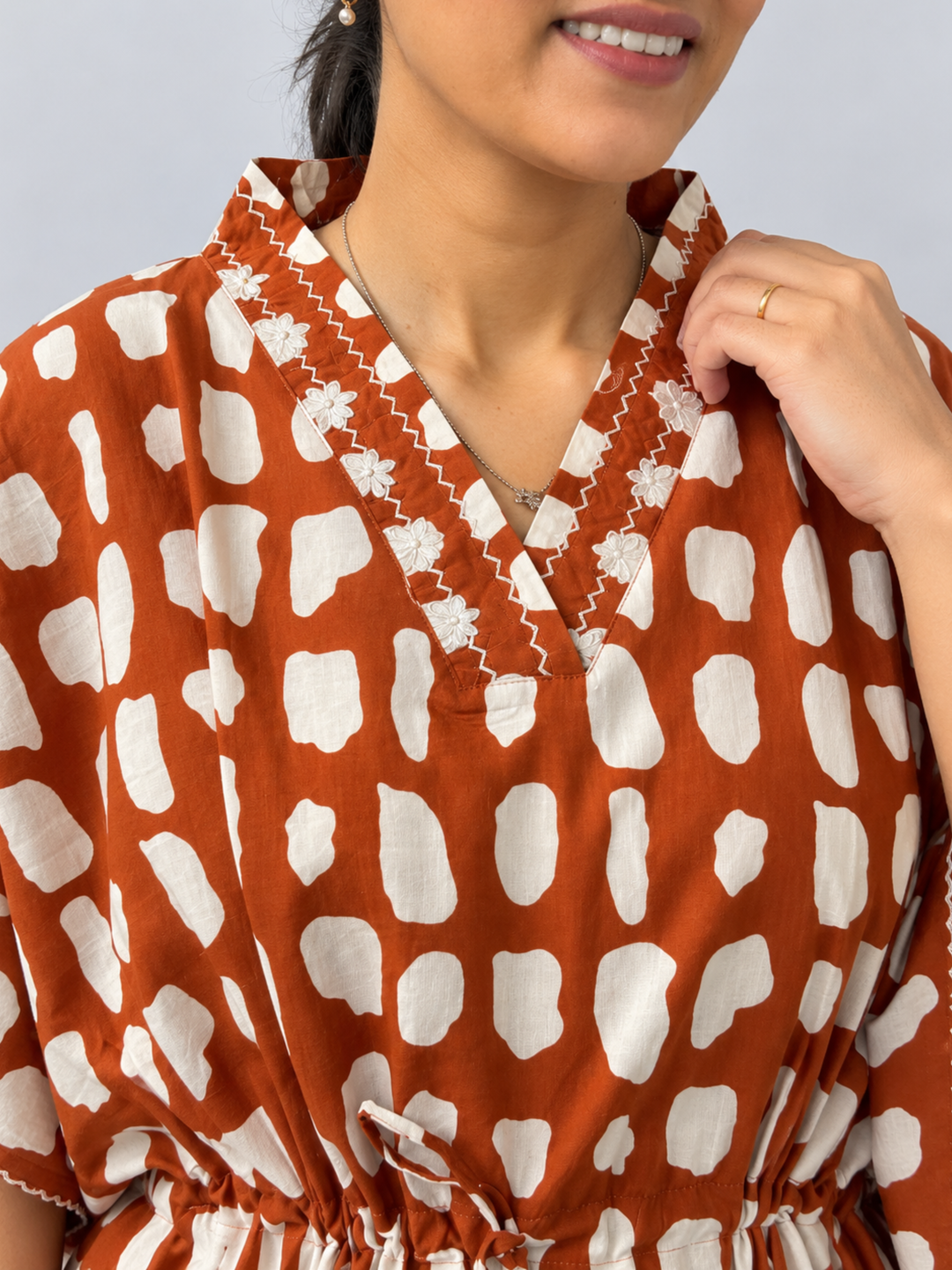 Breezy terracotta pure cotton nighty for women online