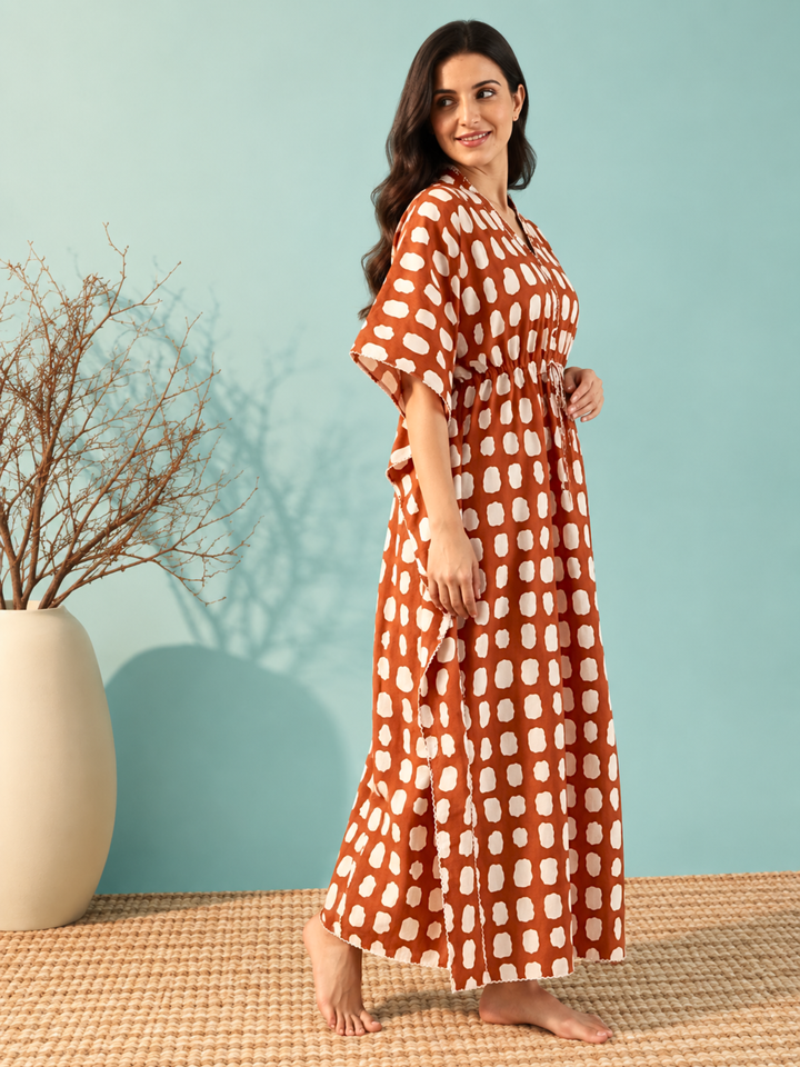 Breezy terracotta pure cotton nighty for women online