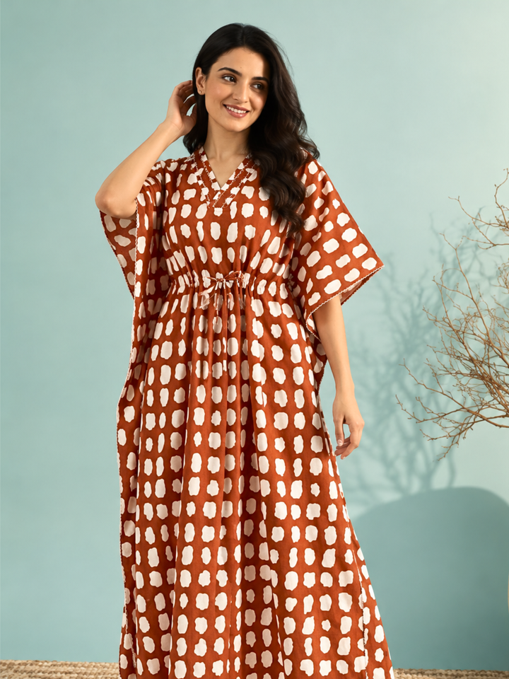 Breezy terracotta pure cotton nighty for women online