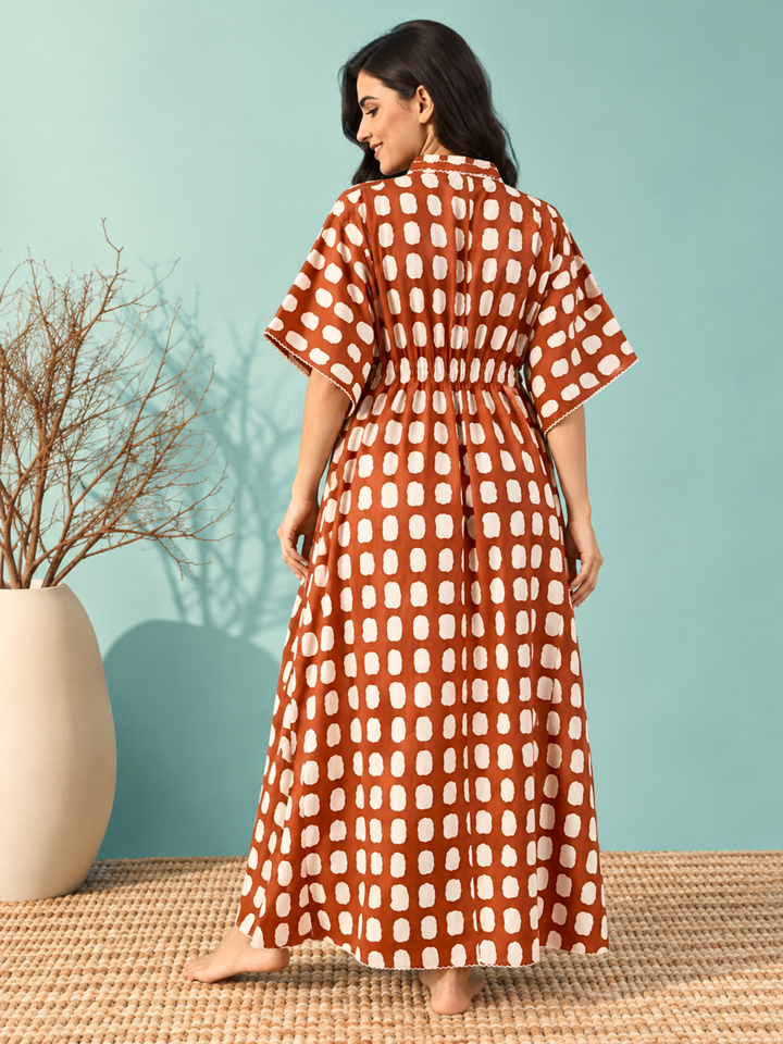 Breezy terracotta pure cotton nighty for women online