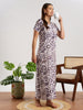 Purple Batik Print Cotton Nighty for Women
