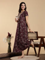Festive Purple Shine Nighty for Women – A Royal Touch of Tradition