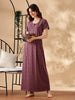 Plum Bloom Maternity Cotton Blend Nighty with Feeding Zips