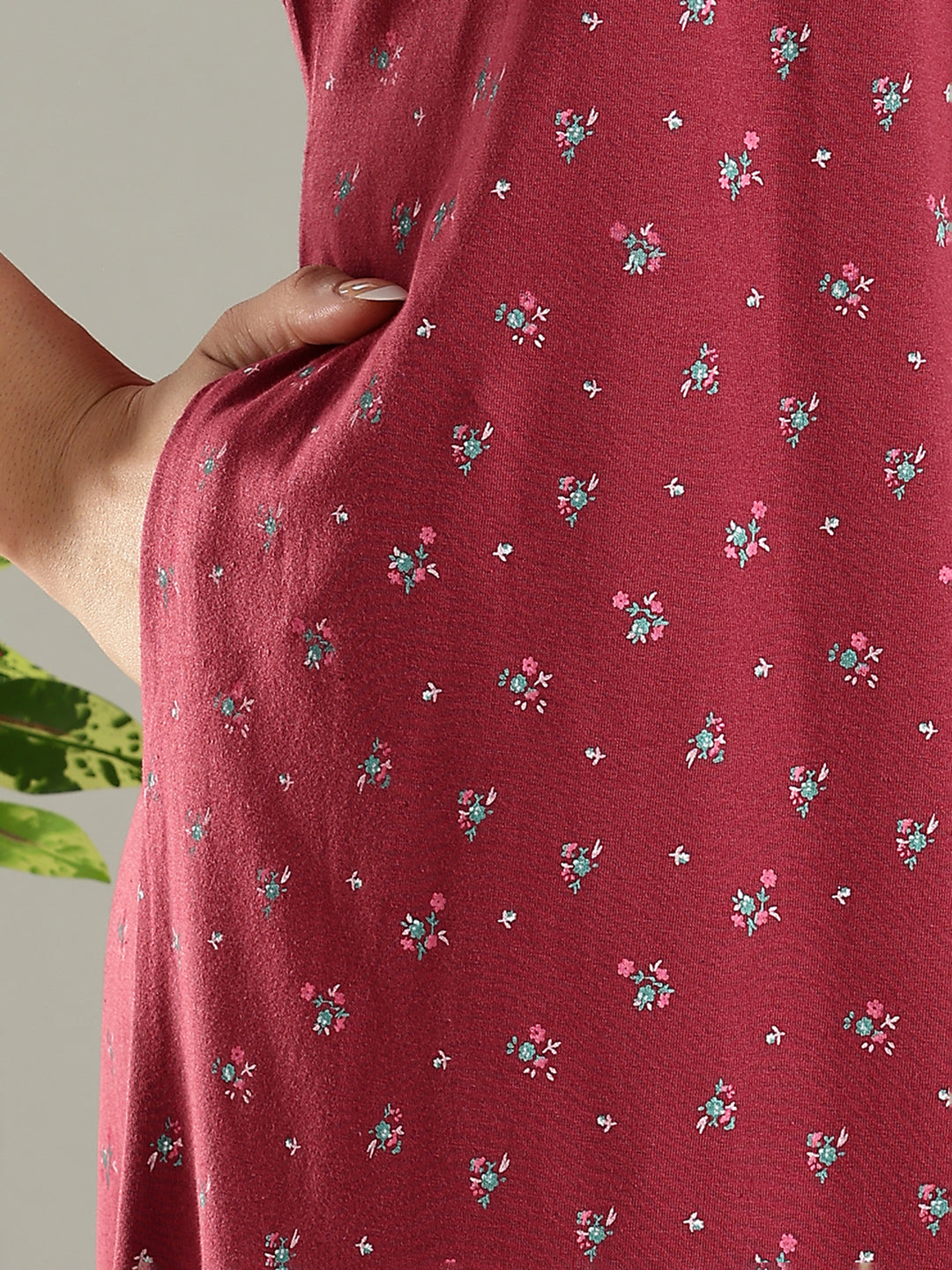 Rose Mist Cotton Blend Designer Nighty for Women