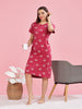 Vibrant Red Cotton Plus Size Short Nighty for Restful Nights
