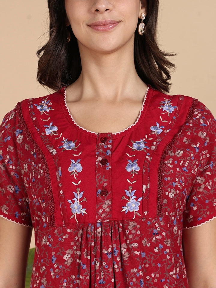 Ruby Rose Floral Classy Alpine Nightwear for Women