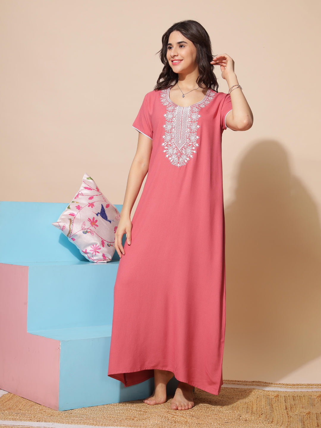 Stunning Rust Designer A Line Nighty for Women