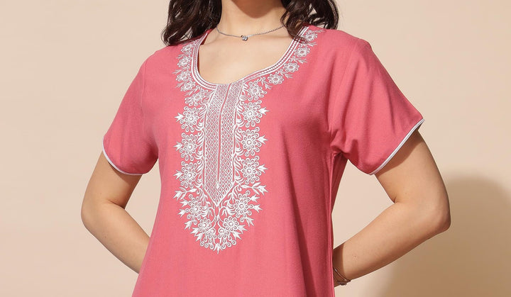 Stunning Rust Designer A Line Nighty for Women