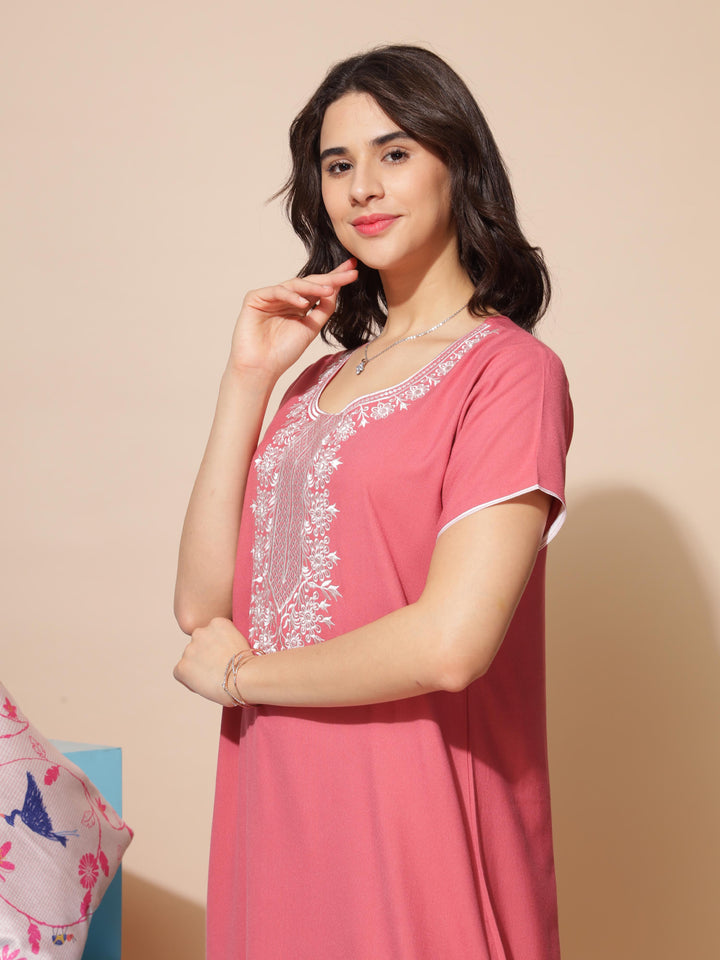 Stunning Rust Designer A Line Nighty for Women