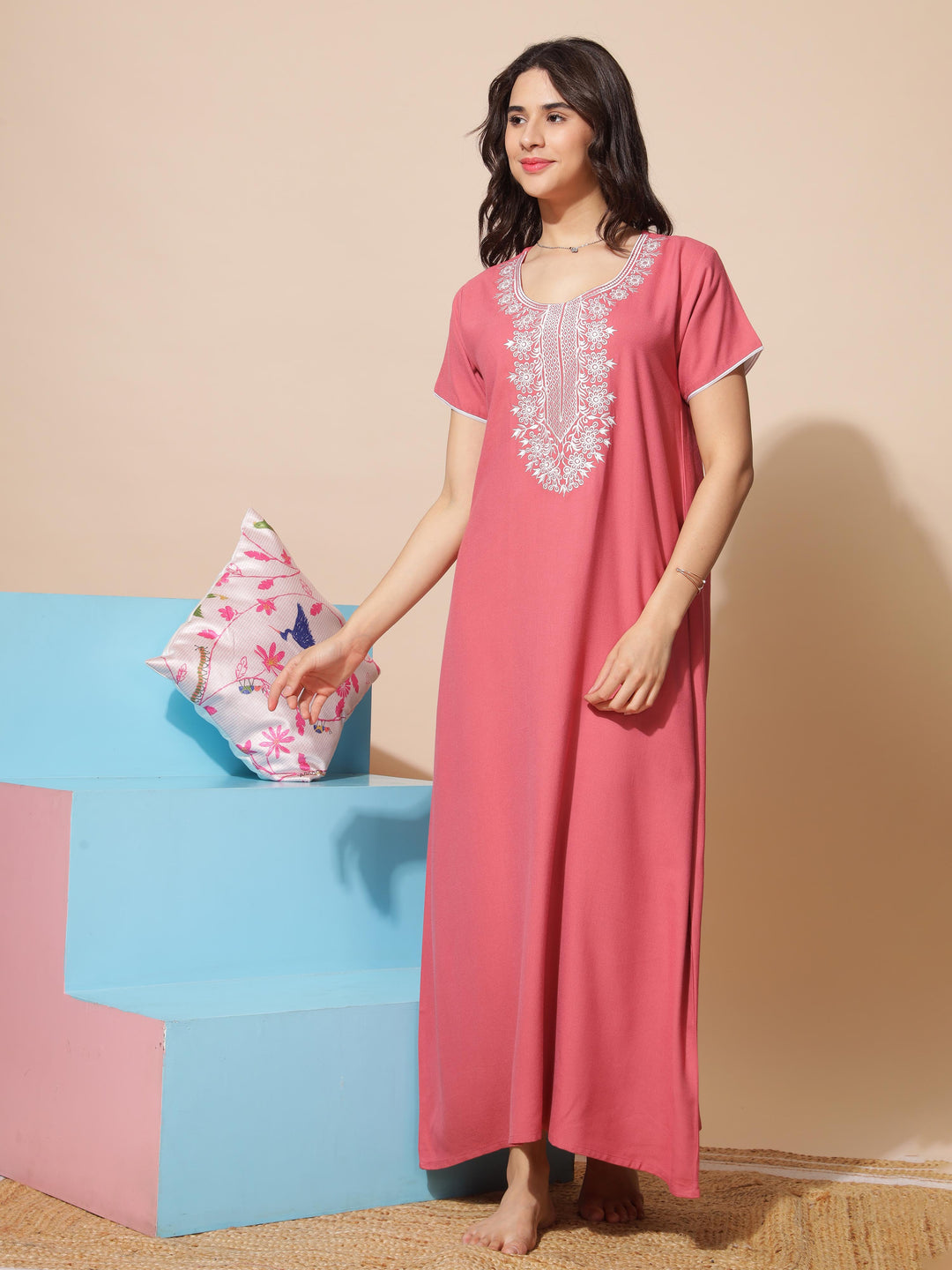 Stunning Rust Designer A Line Nighty for Women