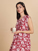 Alpine Teal Red Sleeveless Nighty with Pocket