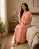 Floral Cotton Blend Designer Nighty for Women Soft Maxi Comfort