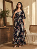 Rayon Garden Floral Designer Night Dress with Button Yoke and Pocket