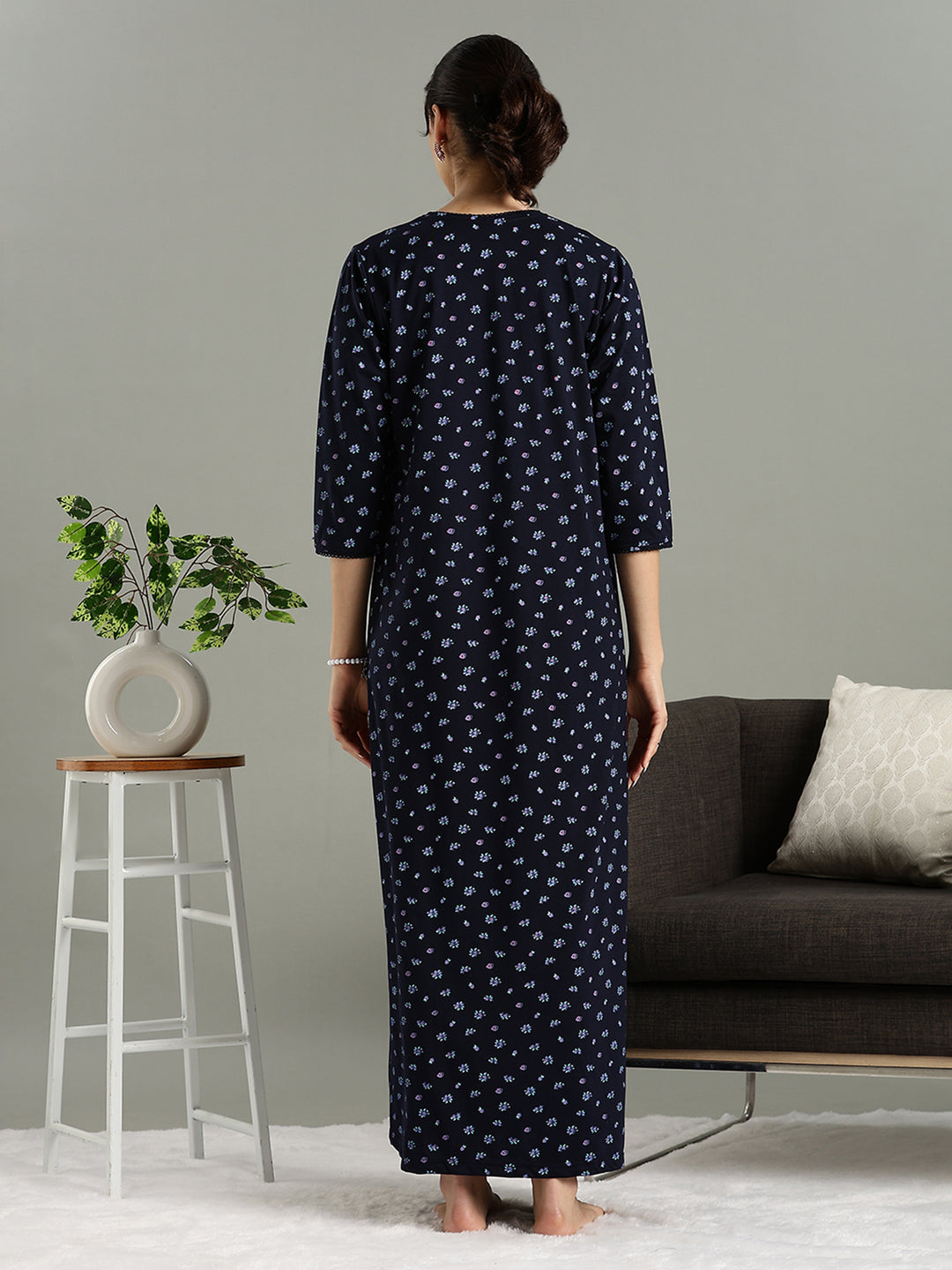 Violet Indigo Branded Cotton Blend Nighty for Women