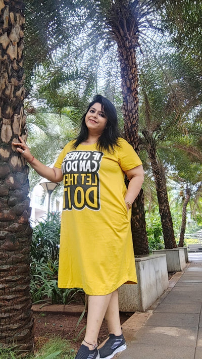 Hosiery Cotton Short Nighty Plus Size Corn Yellow