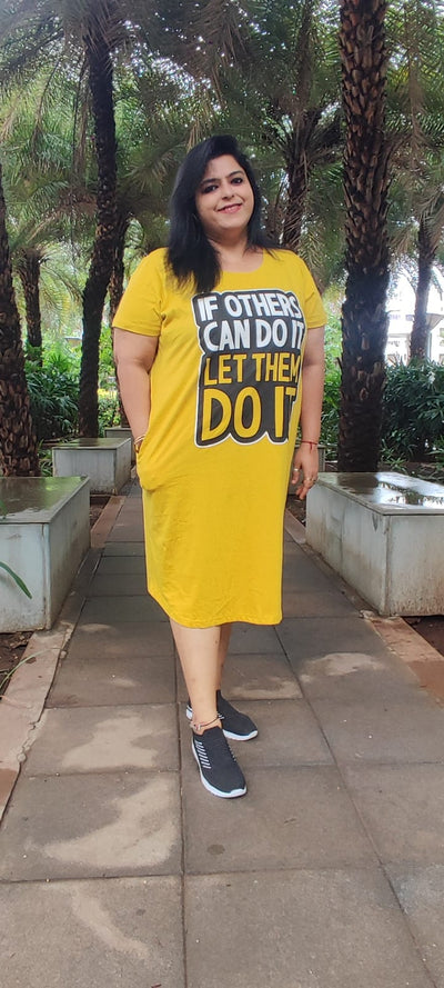 Hosiery Cotton Short Nighty Plus Size Corn Yellow