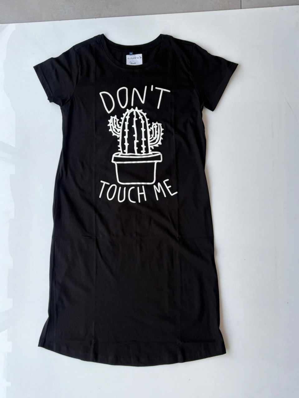 Black Cotton Short Nighty for Women Knee Length Plus Size