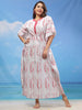 Premium Cotton Kaftan White Red