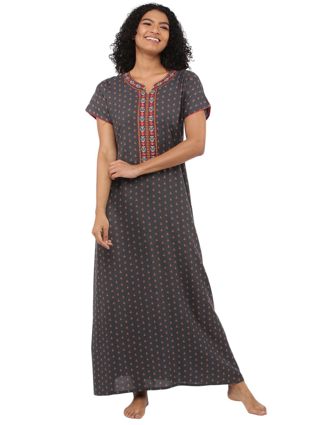 Alpine Designer Flower Blue Nighty