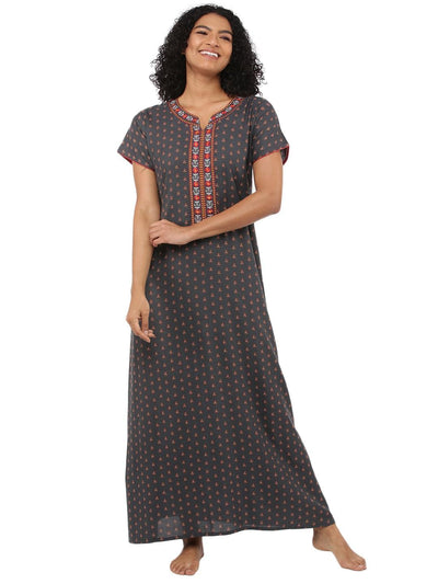 Alpine Designer Flower Blue Nighty