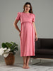 Pink Stylish Zipless Maternity Feeding Nightwear for Women