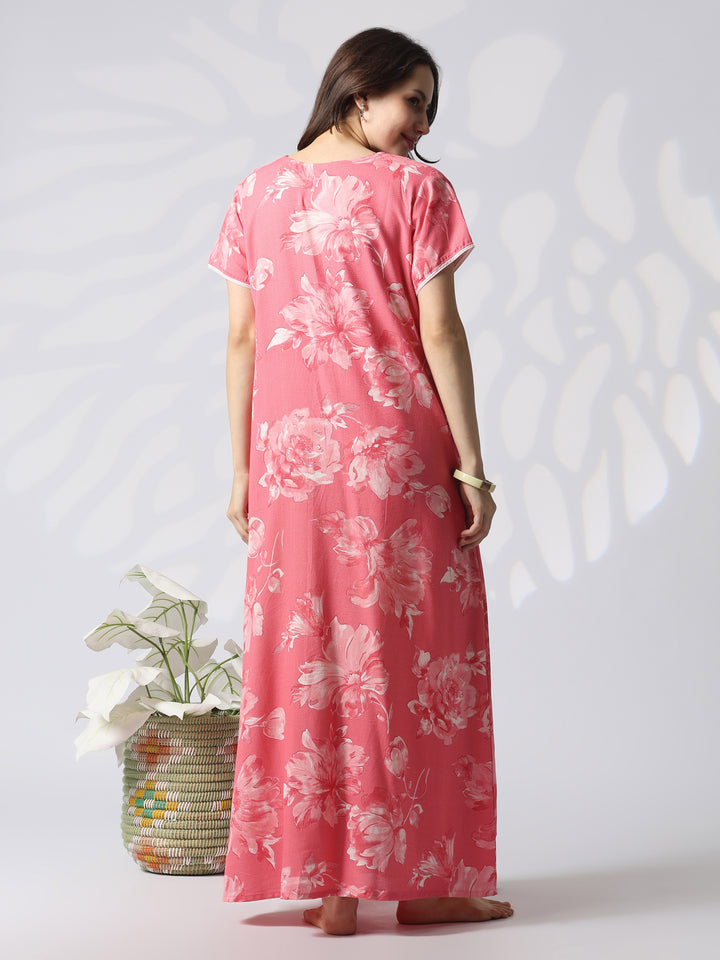 Floral alpine a line nighty dress for women online