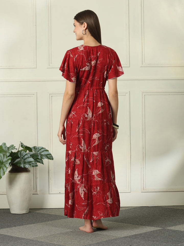 Alpine designer nighty for women with drawstring waist