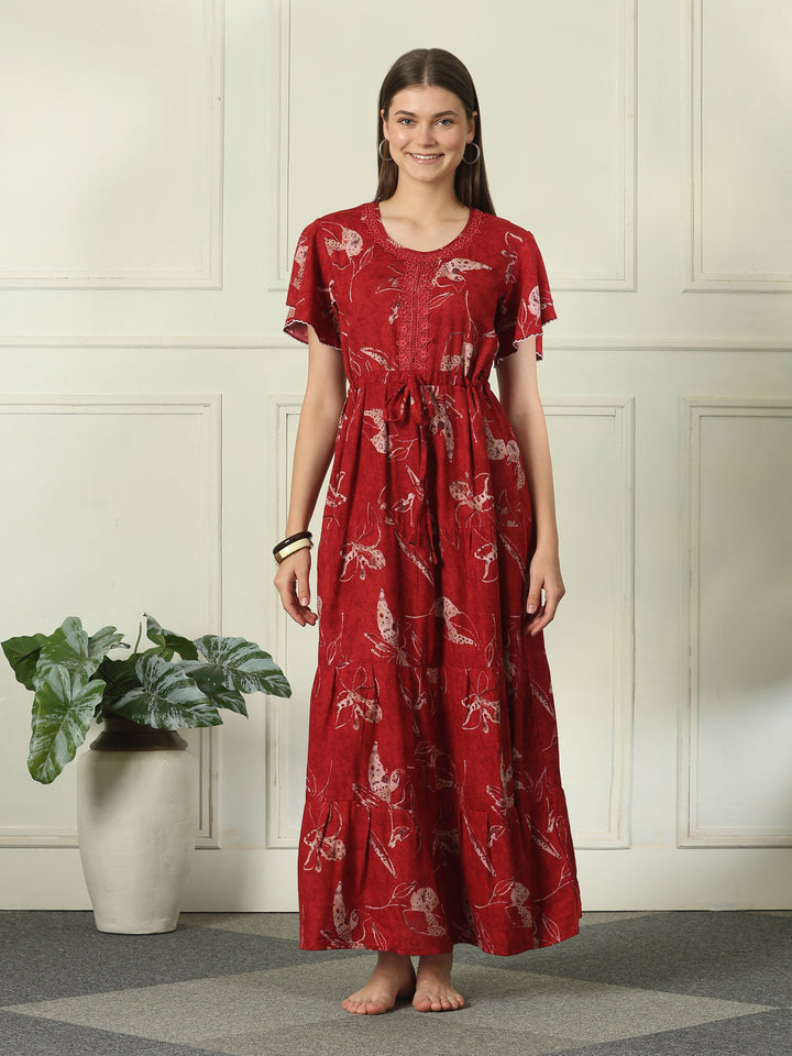 Alpine designer nighty for women with drawstring waist