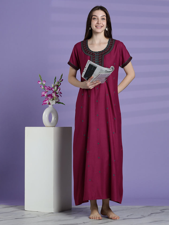 Plum Pink Alpine Branded Designer Nighties For Women