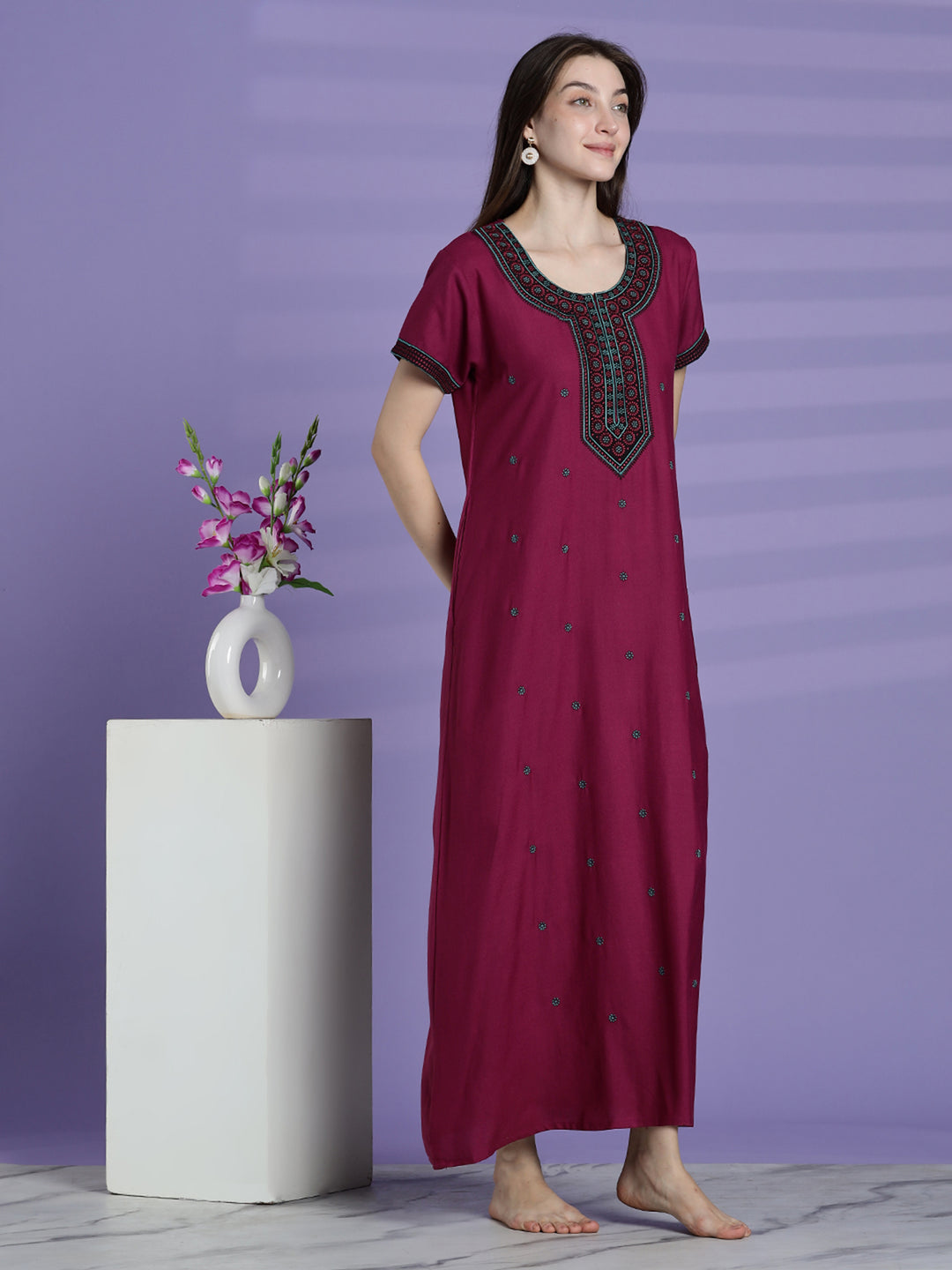 Plum Pink Alpine Branded Designer Nighties For Women