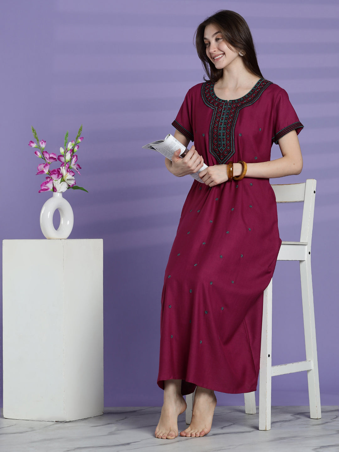 Plum Pink Alpine Branded Designer Nighties For Women