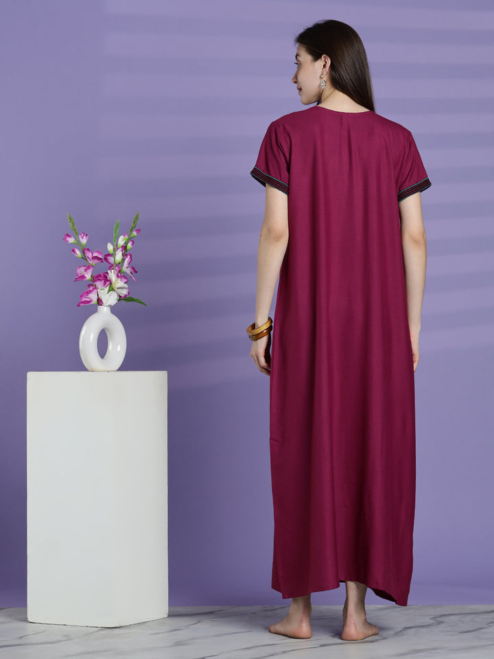 Plum Pink Alpine Branded Designer Nighties For Women