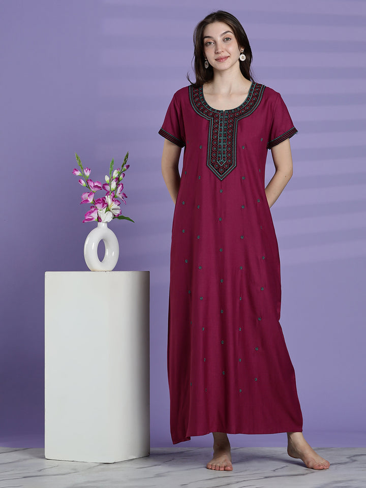 Plum Pink Alpine Branded Designer Nighties For Women