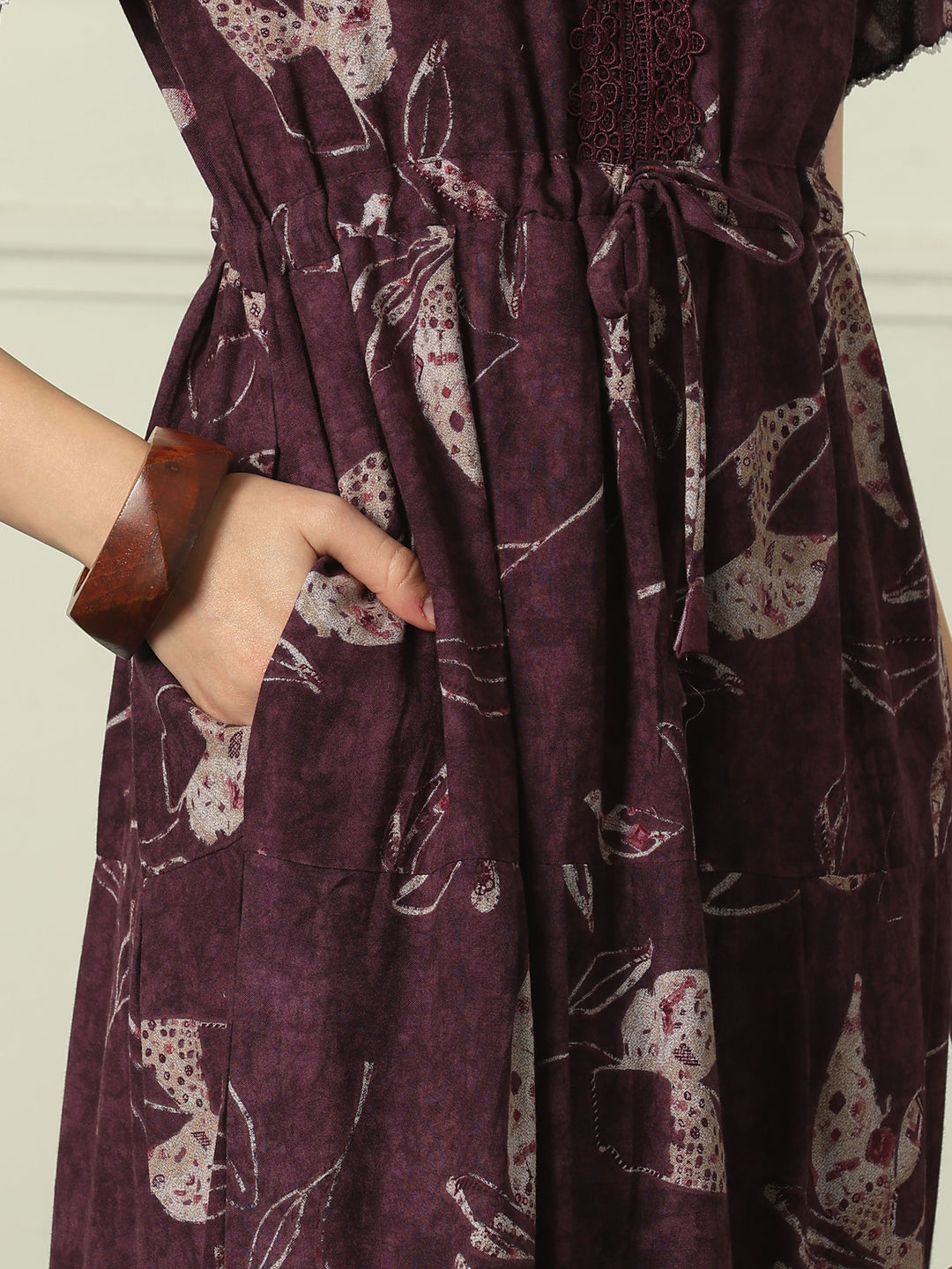 Alpine designer night dress for women with tiered hem