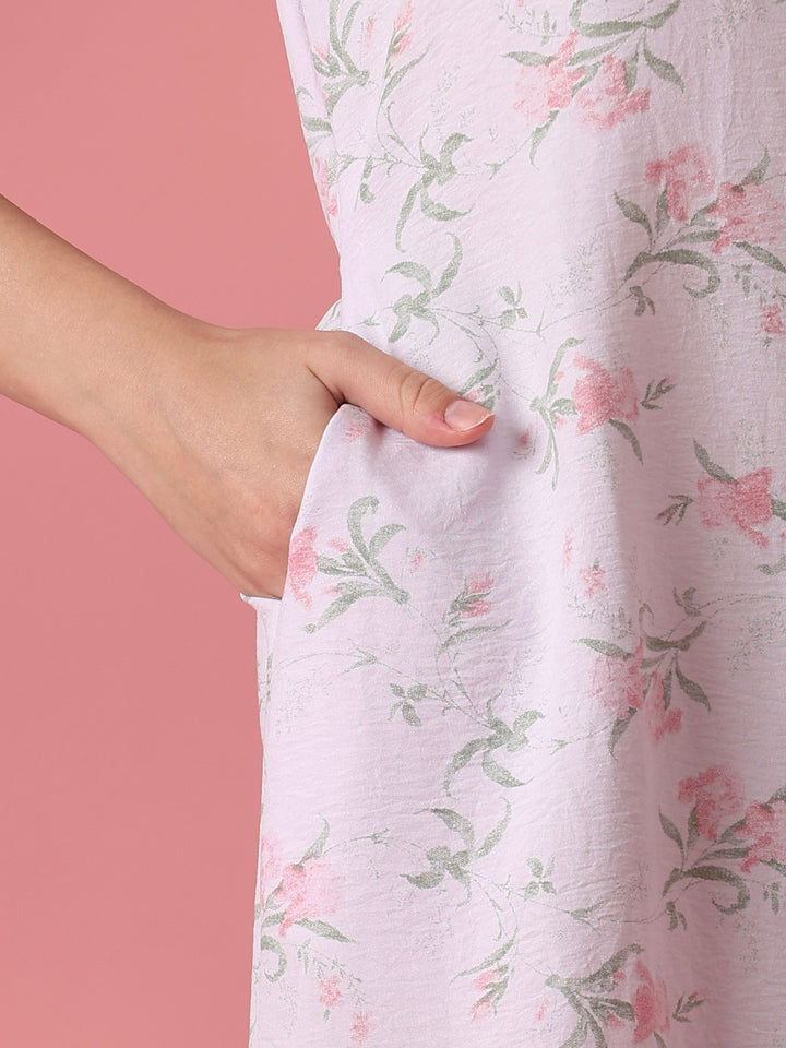 Floral bamboo feel short nightdress for women online