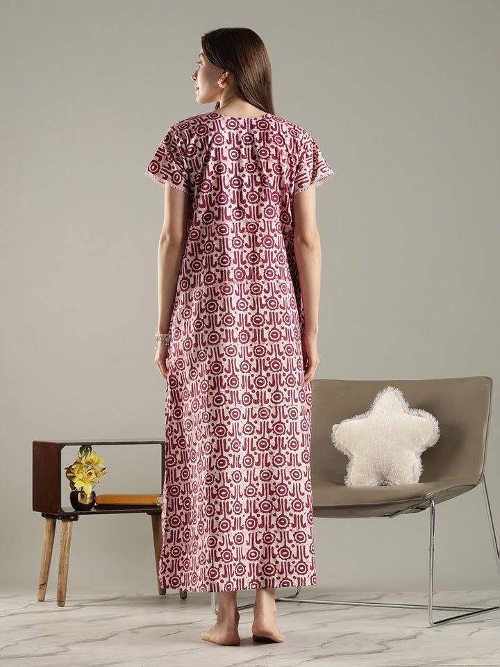 New style batik print premium cotton nighty for women