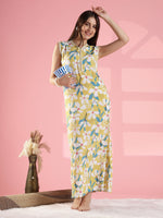 Sunny Daisy Rayon Nighty Sleeveless Floral Comfort