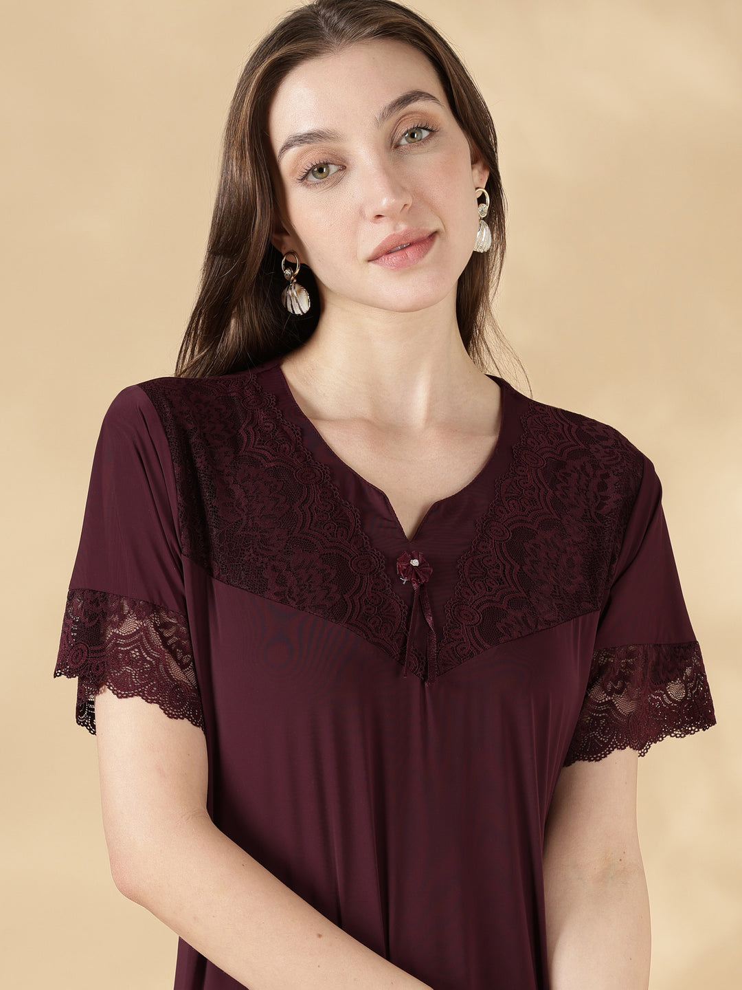 Malai a-line black night dress for women