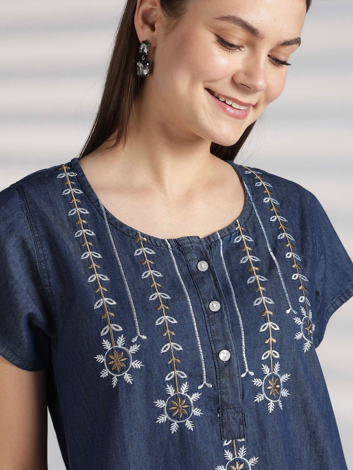 Star Tassel Embroidered Nighty Dress for Women Online