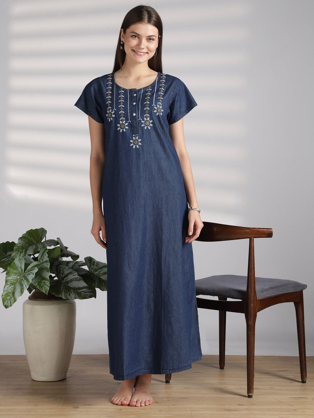 Star Tassel Embroidered Nighty Dress for Women Online