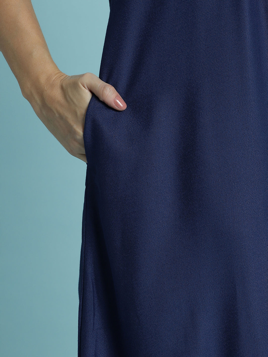 Heritage style blue alpine embroidered nighty for women