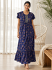 Blossom Azure Alpine Designer Nighty for Women Relaxed Frock Style