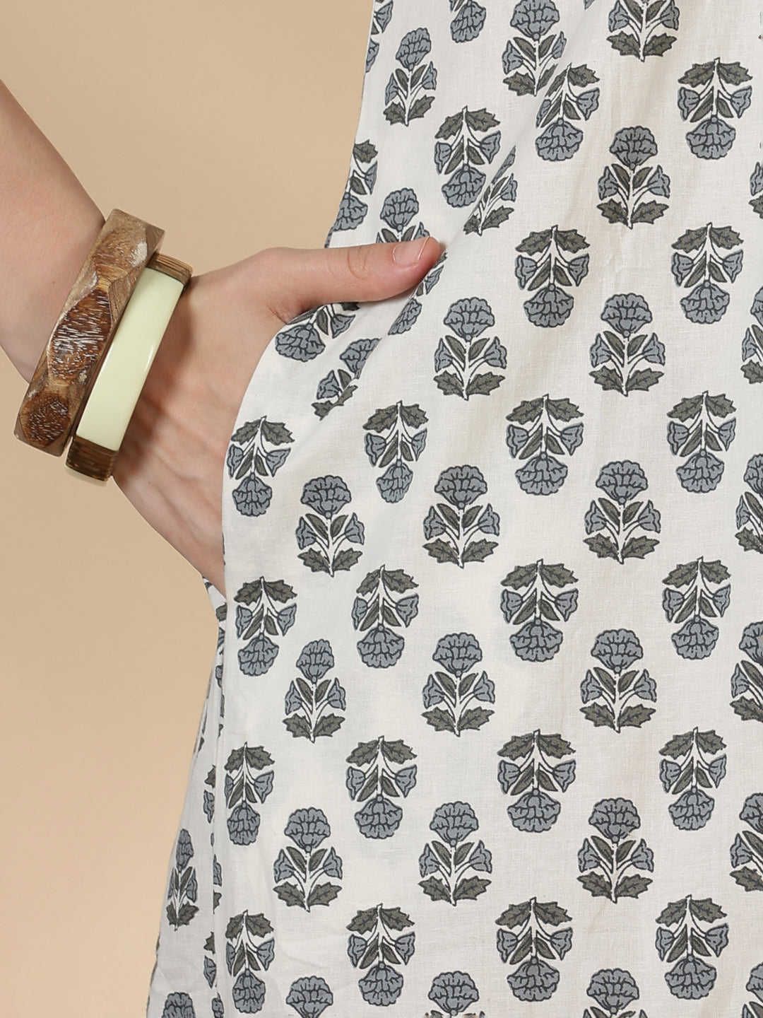 Slate buta print comfortable cotton nightwear for women