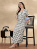 Slate Buta Cotton Nighty for Women Soft Breathable Night Dress