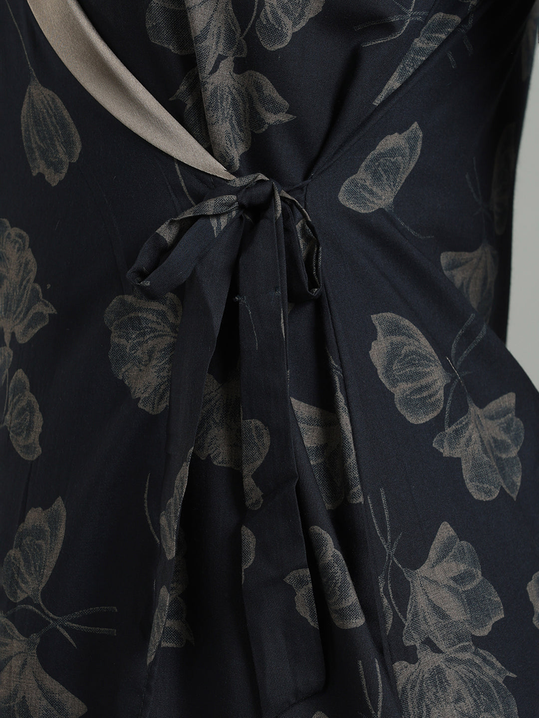 Charcoal black viscose blend classy housecoat for women