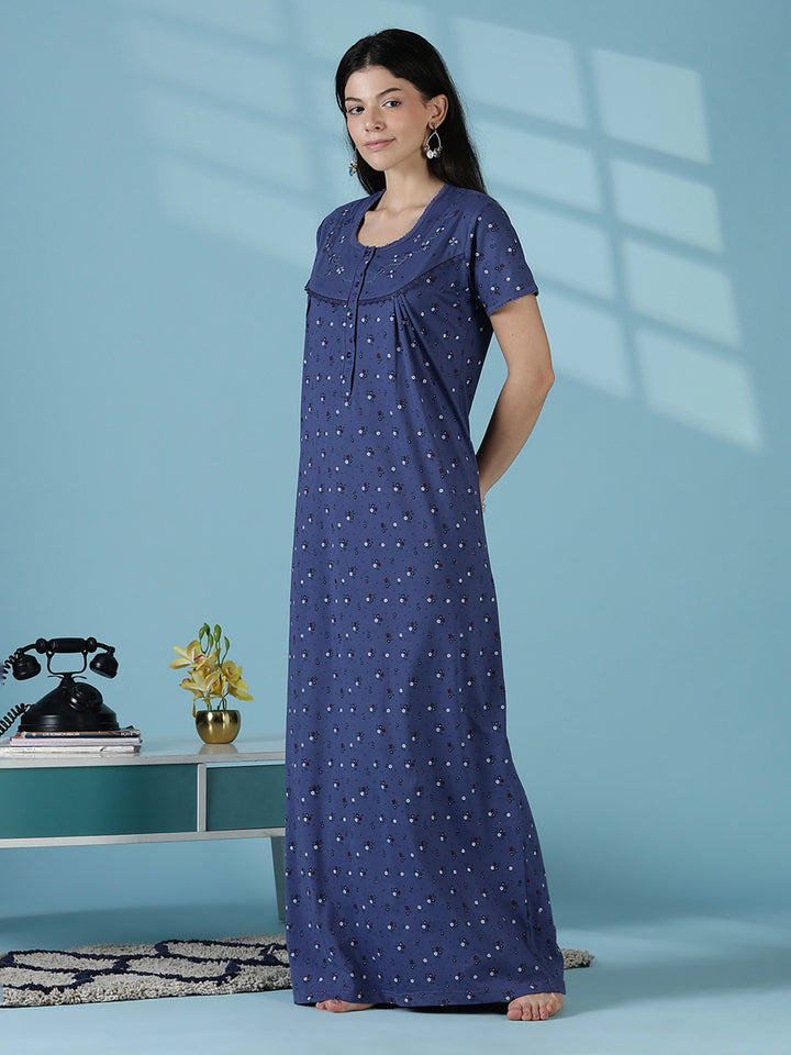 Indigo cotton blend comfortable sleepwear for women