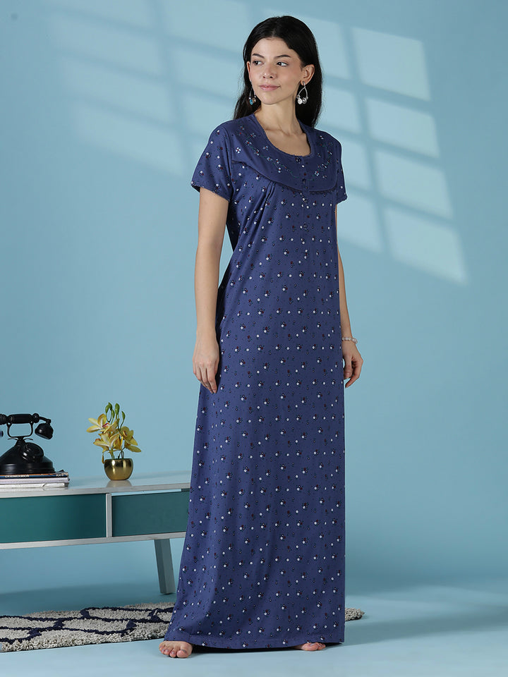 Indigo cotton blend comfortable sleepwear for women
