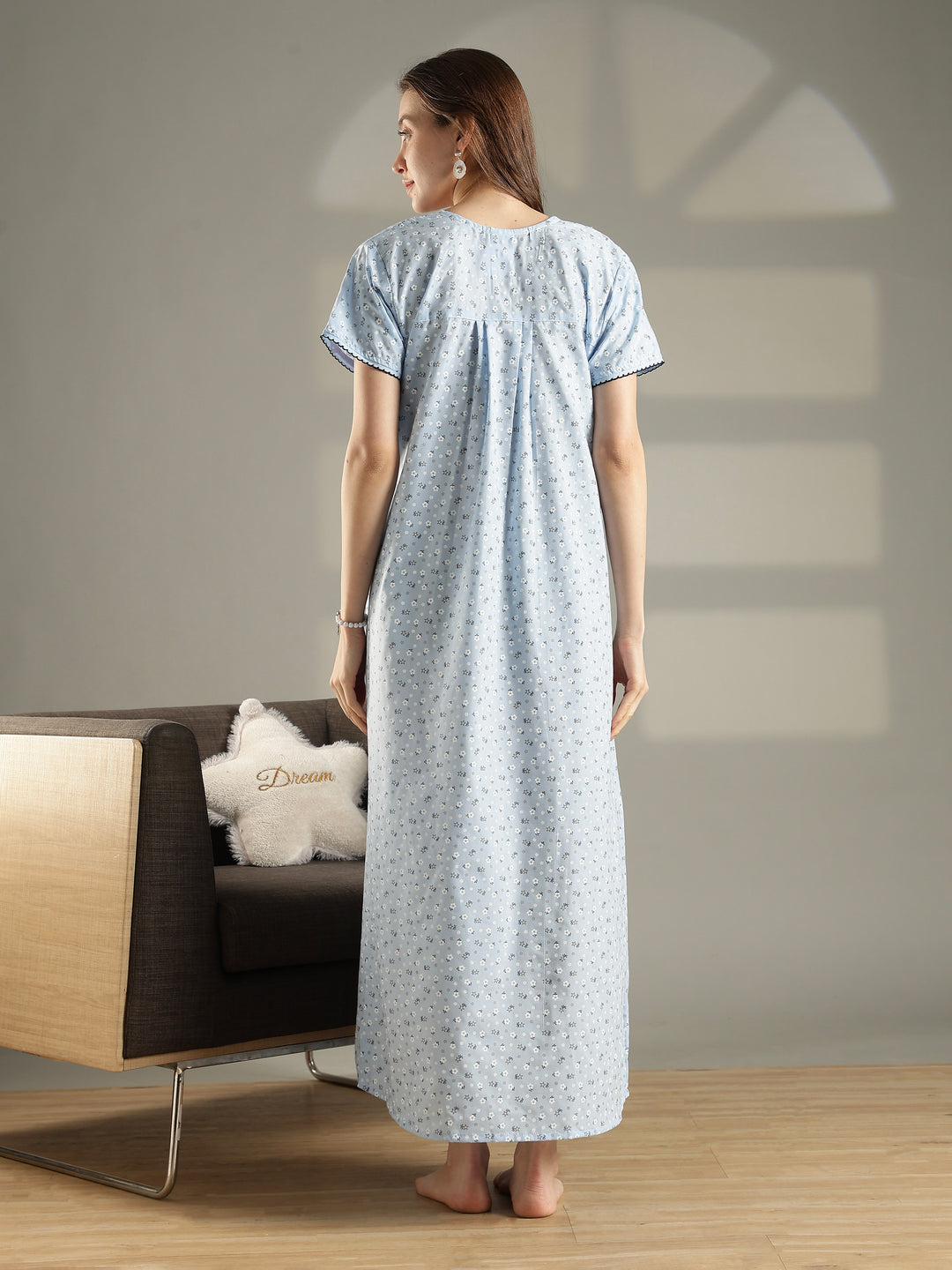 Floral comfortable 100% pure cotton womens nighty